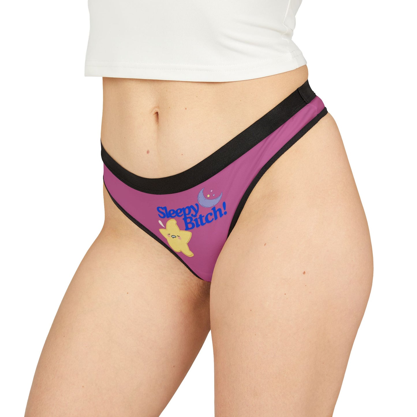 Sleepy Bitch Women's Thongs - Comfortable & Fun Lingerie for Relaxed Vibes