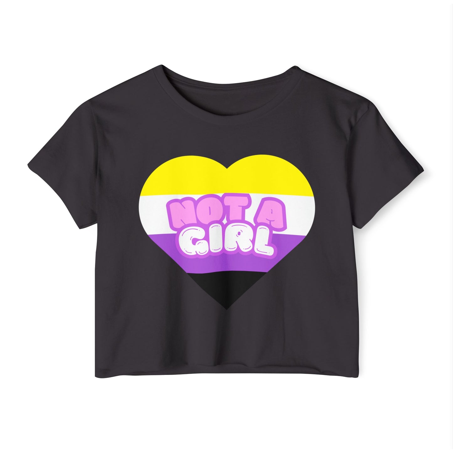 Crop Top Non Binary Flag 'Not a Girl' Festival Wear