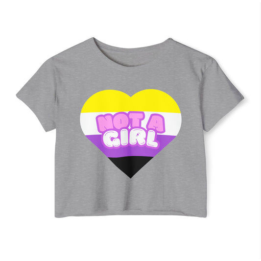 Crop Top Non Binary Flag 'Not a Girl' Festival Wear