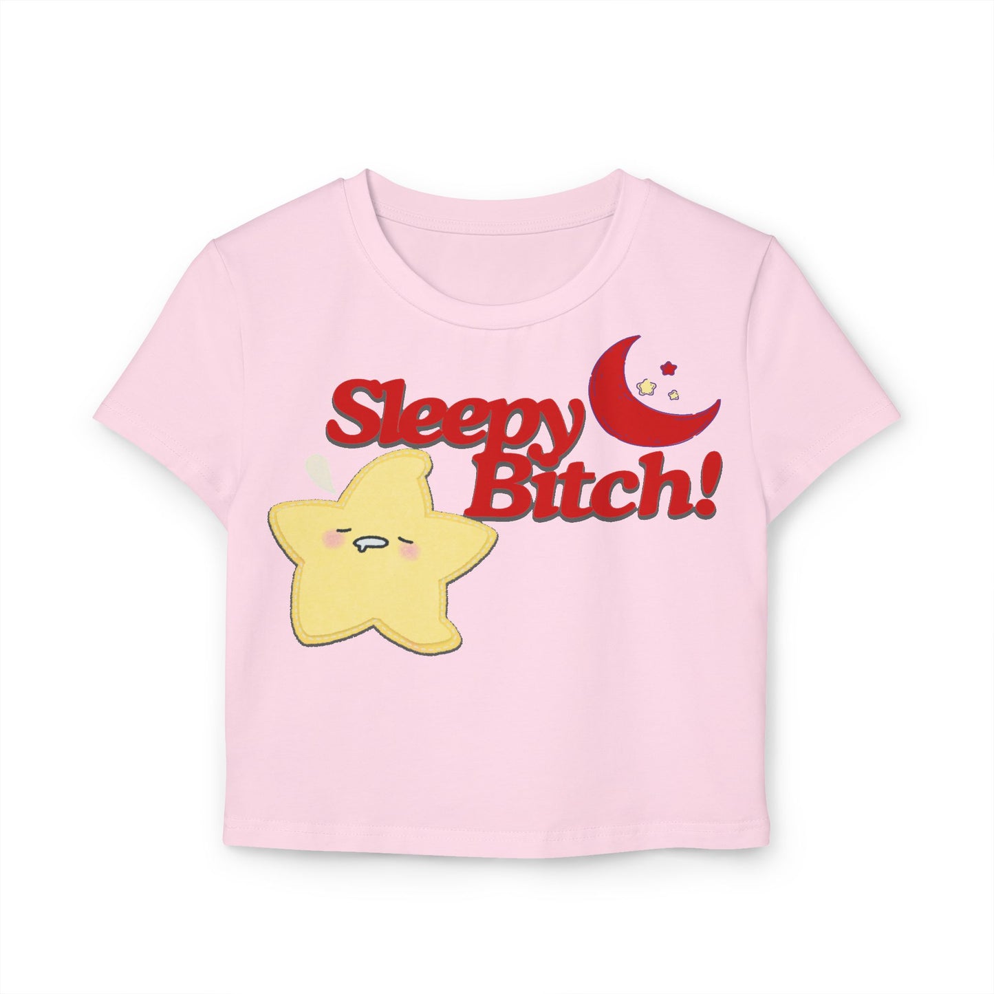 Baby Tee, Sleepy Bitch Red