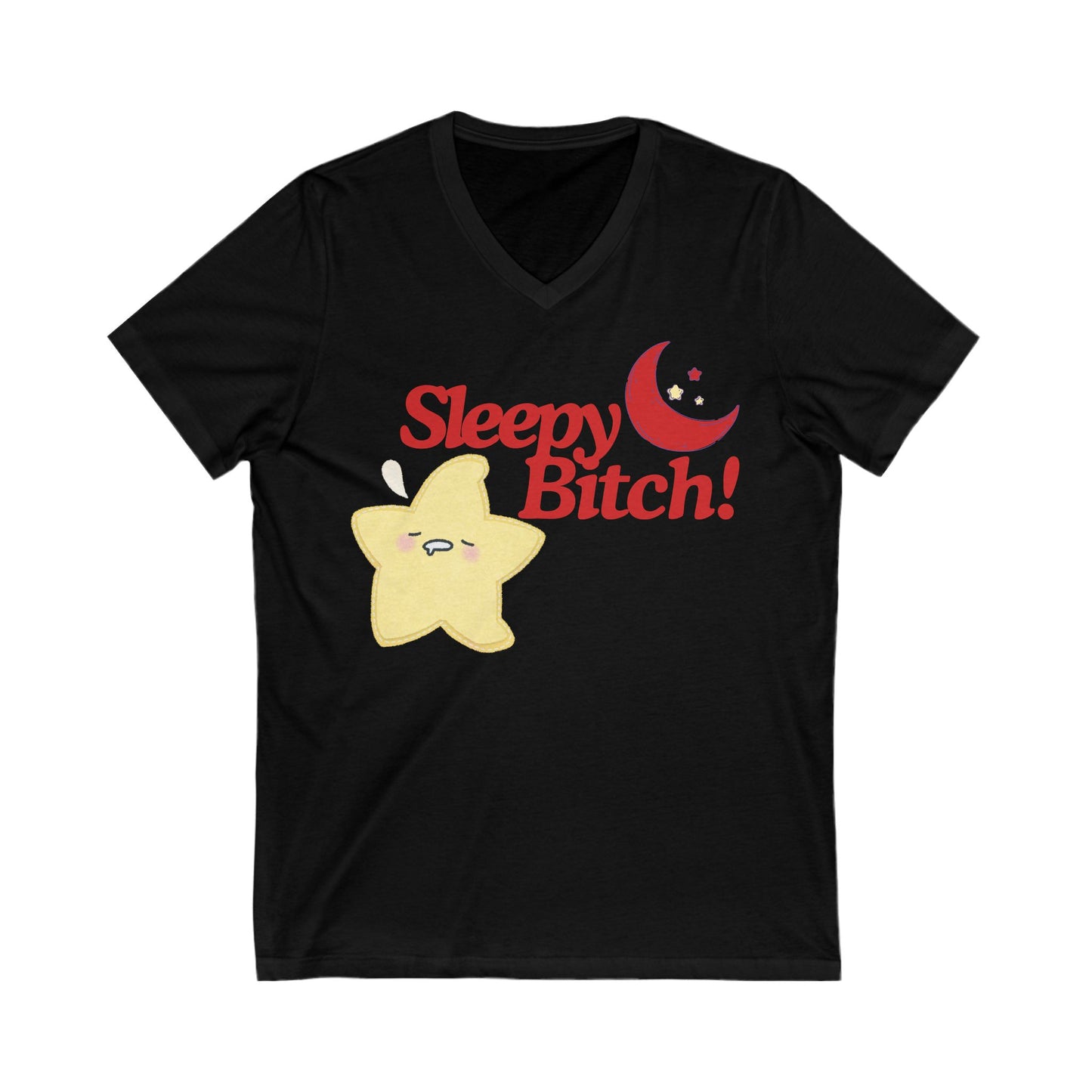 Sleepy Bitch V-Neck Red