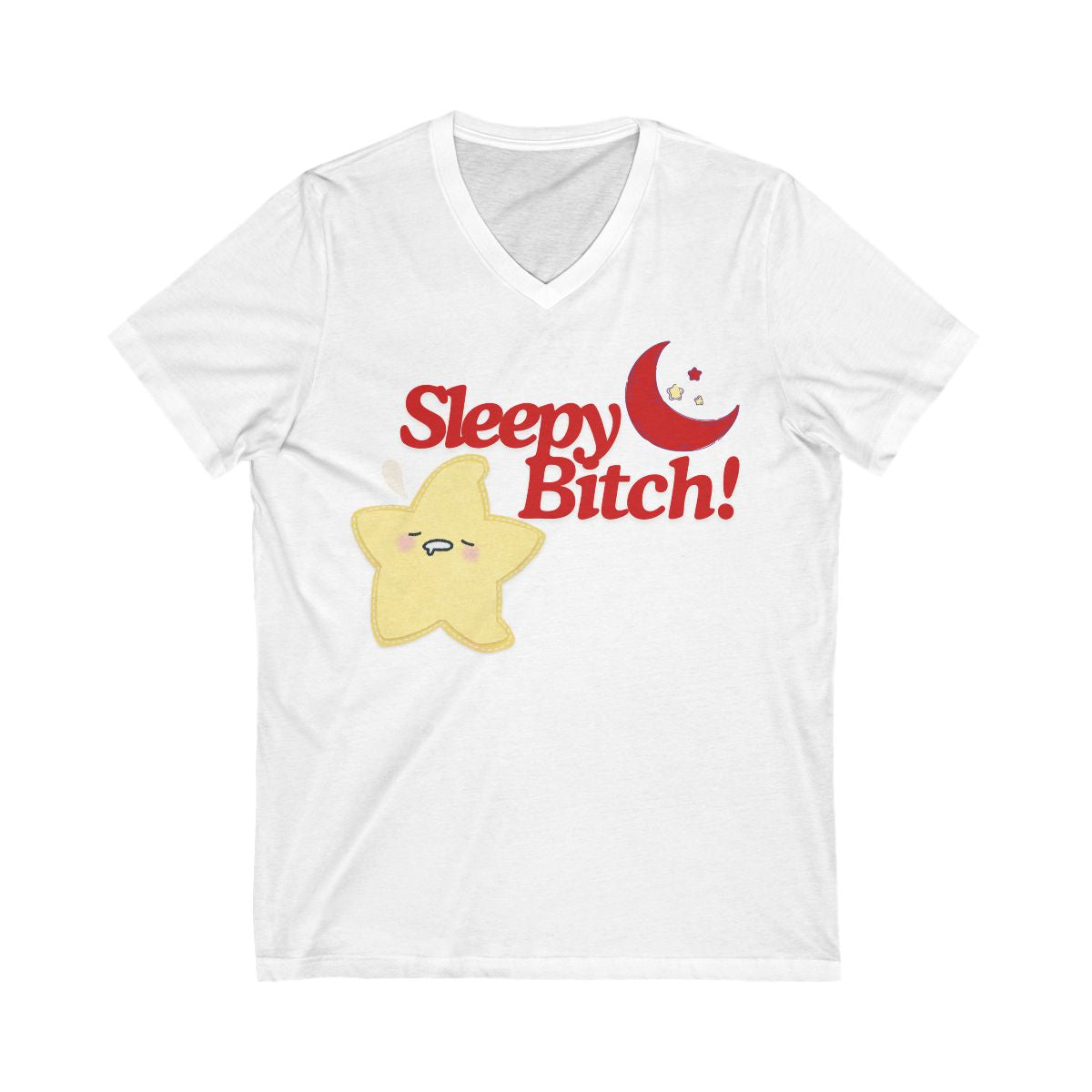Sleepy Bitch V-Neck Tee Blue