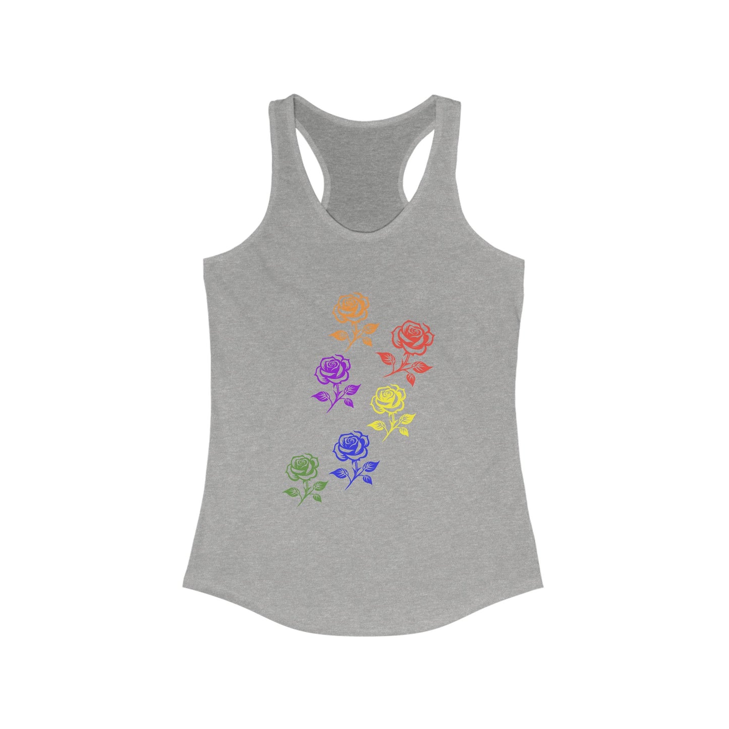 Pride Flowers Racerback Tank Top, LGBTQ+ Apparel, Summer Activewear, Festival Outfit