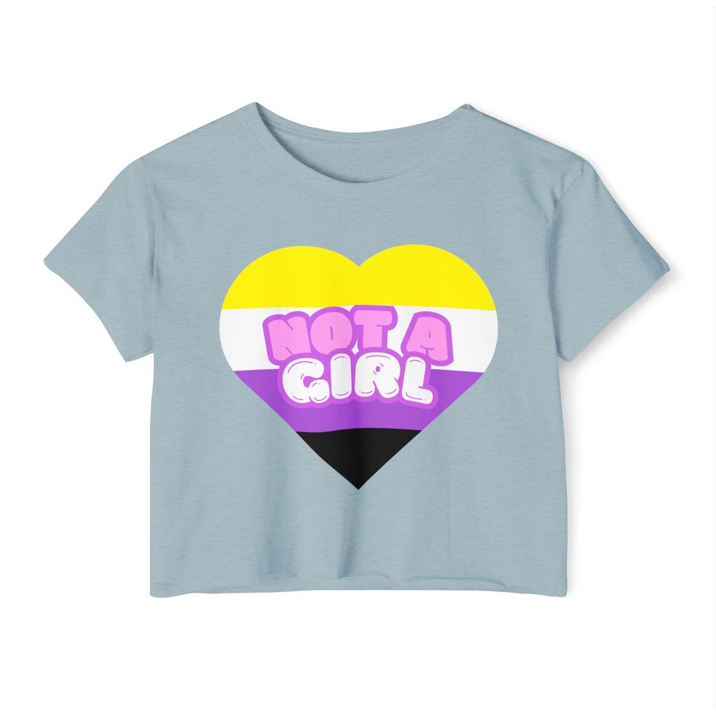 Crop Top Non Binary Flag 'Not a Girl' Festival Wear