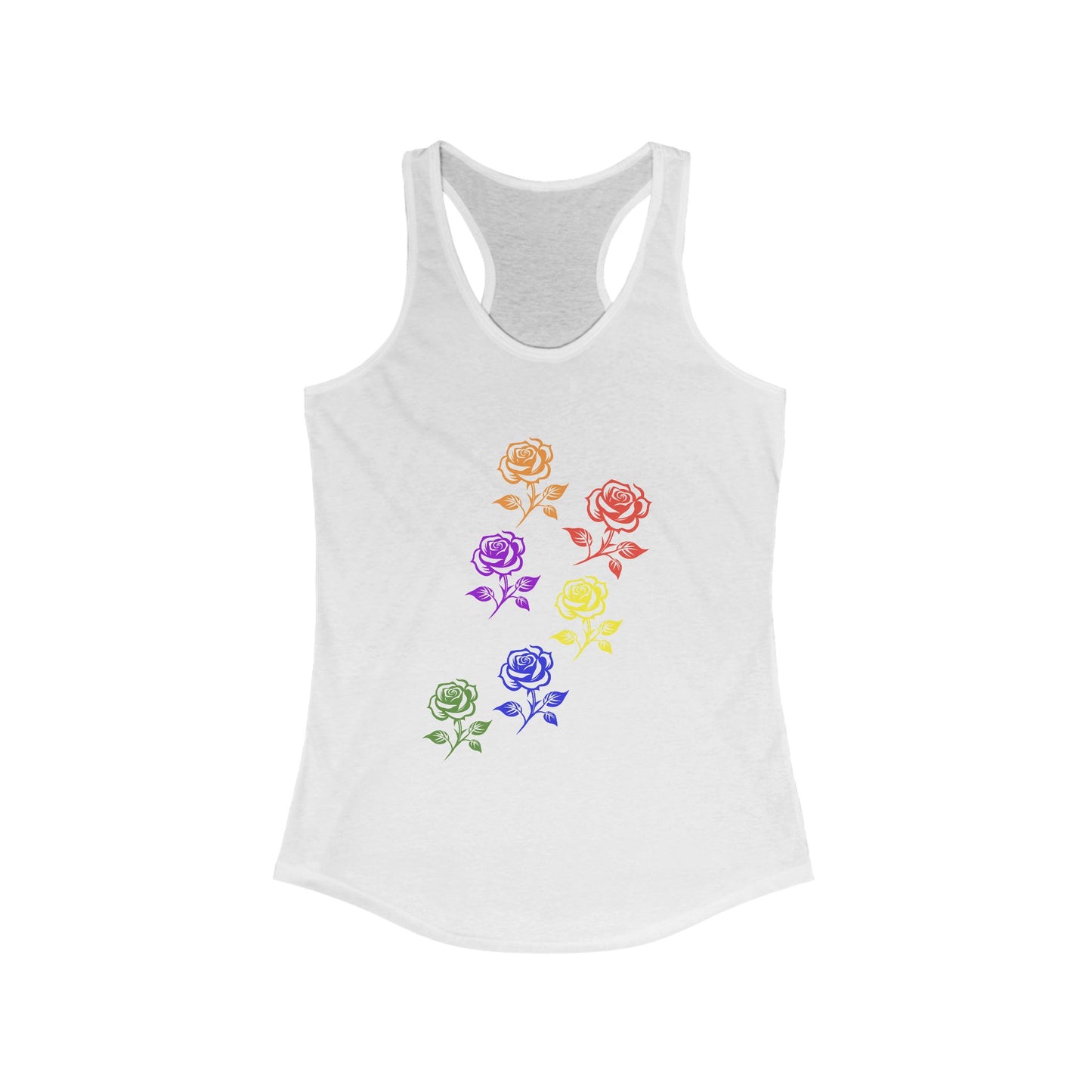Pride Flowers Racerback Tank Top, LGBTQ+ Apparel, Summer Activewear, Festival Outfit