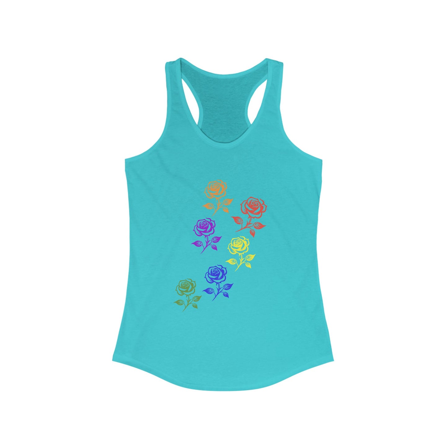 Pride Flowers Racerback Tank Top, LGBTQ+ Apparel, Summer Activewear, Festival Outfit