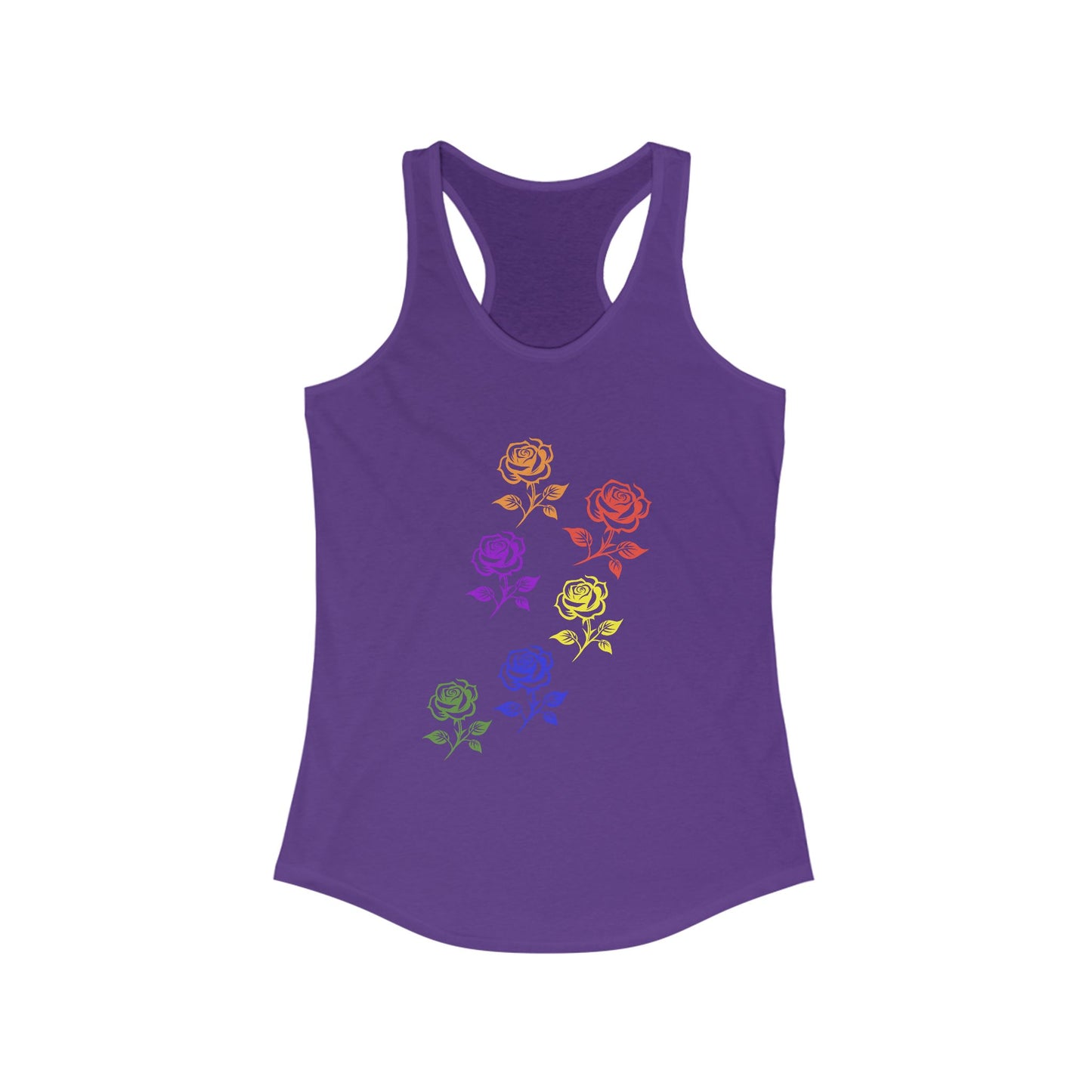 Pride Flowers Racerback Tank Top, LGBTQ+ Apparel, Summer Activewear, Festival Outfit