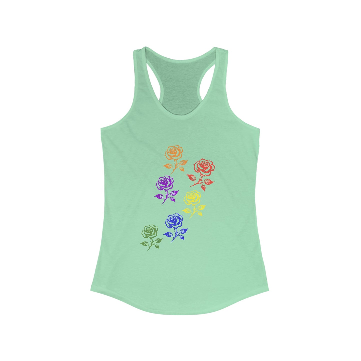 Pride Flowers Racerback Tank Top, LGBTQ+ Apparel, Summer Activewear, Festival Outfit
