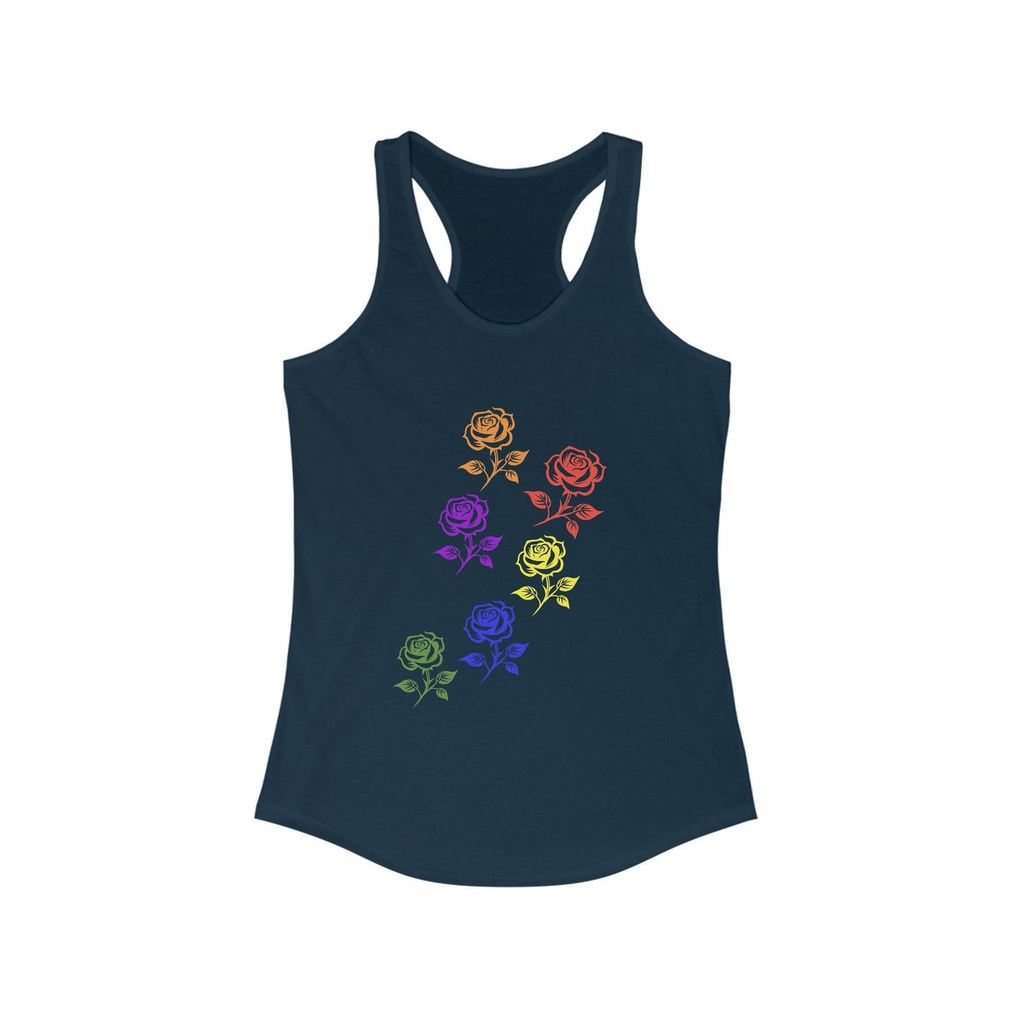 Pride Flowers Racerback Tank Top, LGBTQ+ Apparel, Summer Activewear, Festival Outfit