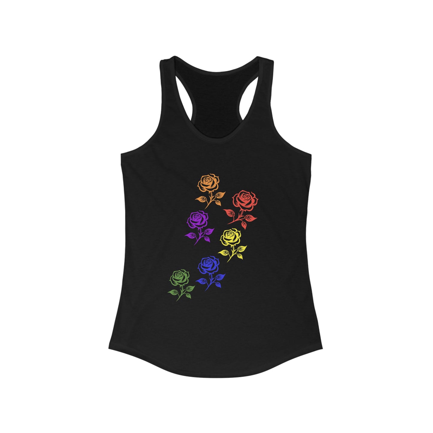 Pride Flowers Racerback Tank Top, LGBTQ+ Apparel, Summer Activewear, Festival Outfit