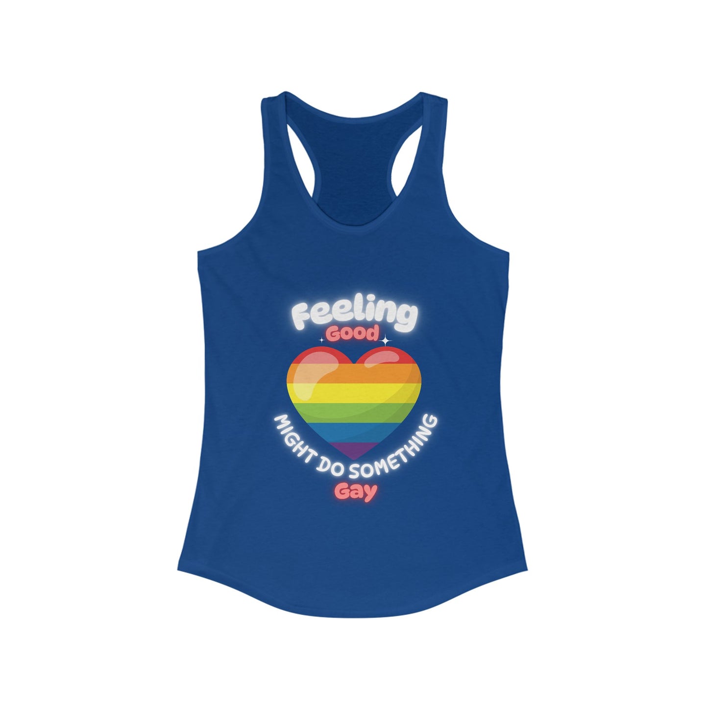 Pride Heart Racerback Tank, LGBTQ+ Apparel, Summer Workout Top, Good Day Message, Festival Wear, Gift for Her
