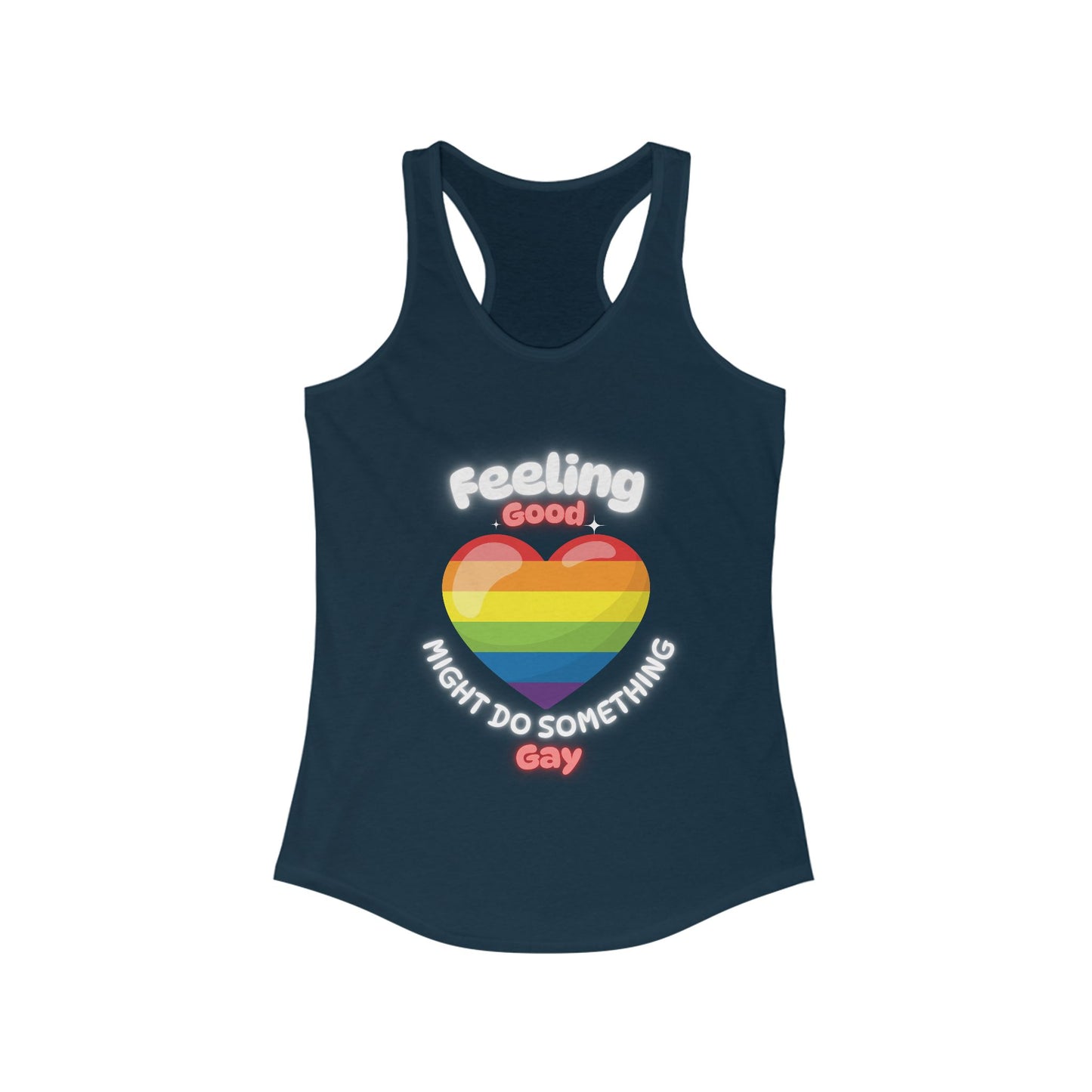 Pride Heart Racerback Tank, LGBTQ+ Apparel, Summer Workout Top, Good Day Message, Festival Wear, Gift for Her
