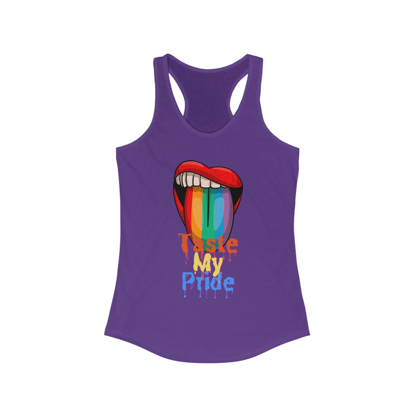 Pride Graphic Racerback Tank Top, Taste Pride Shirt, LGBTQ+ Apparel, Summer Activewear, Festival Outfit