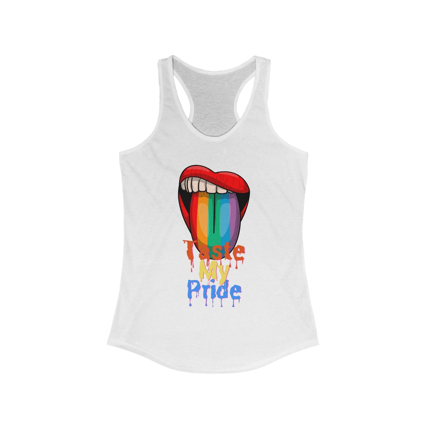 Pride Graphic Racerback Tank Top, Taste Pride Shirt, LGBTQ+ Apparel, Summer Activewear, Festival Outfit