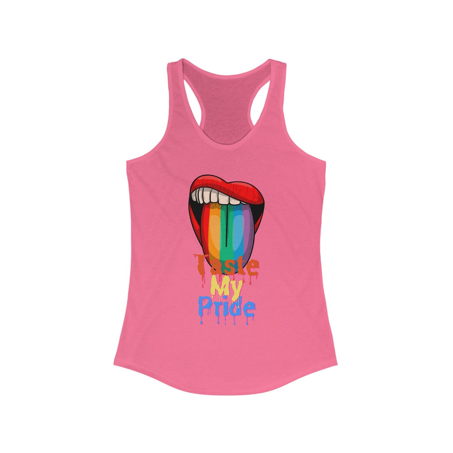 Pride Graphic Racerback Tank Top, Taste Pride Shirt, LGBTQ+ Apparel, Summer Activewear, Festival Outfit