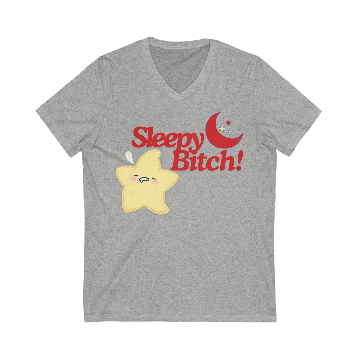 Sleepy Bitch V-Neck Red