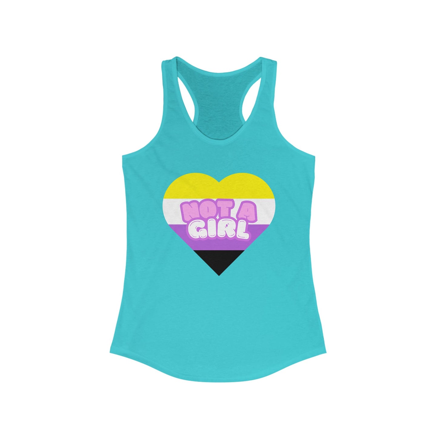 Not A Girl Racerback Tank Top, Taste Pride Shirt, LGBTQ+ Apparel, Summer Activewear, Festival Outfit