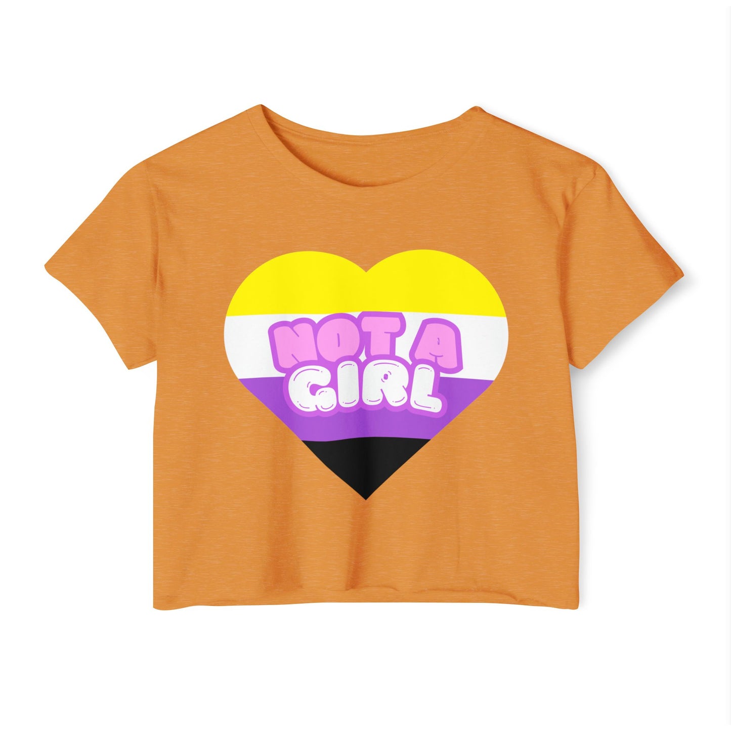 Crop Top Non Binary Flag 'Not a Girl' Festival Wear