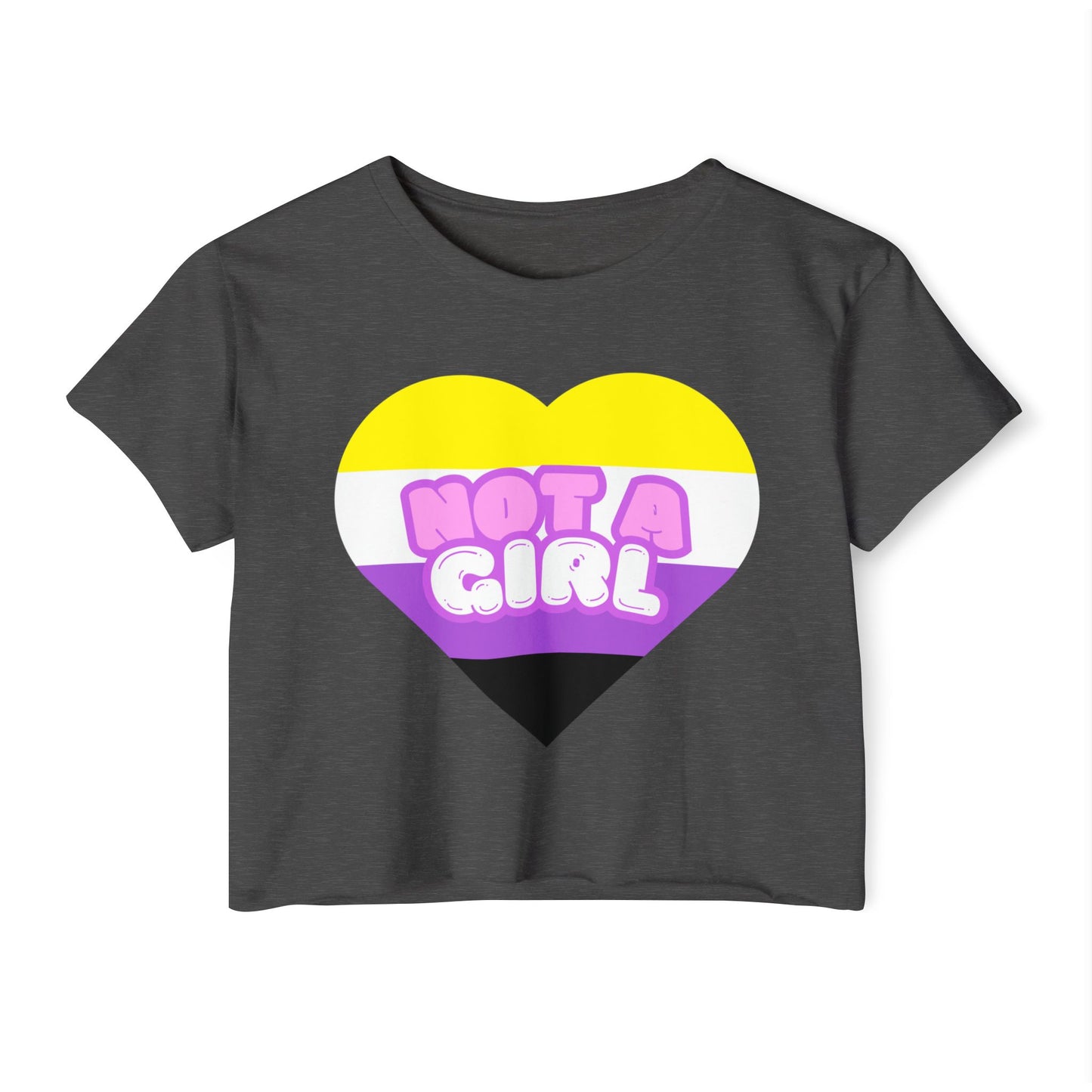 Crop Top Non Binary Flag 'Not a Girl' Festival Wear