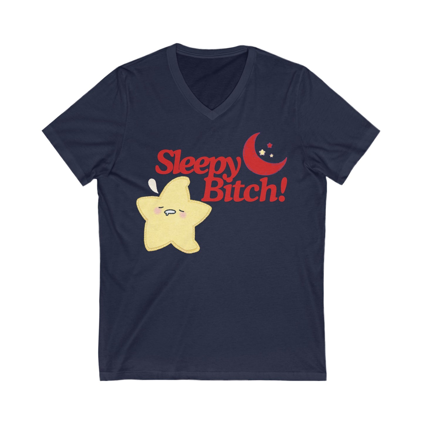 Sleepy Bitch V-Neck Red