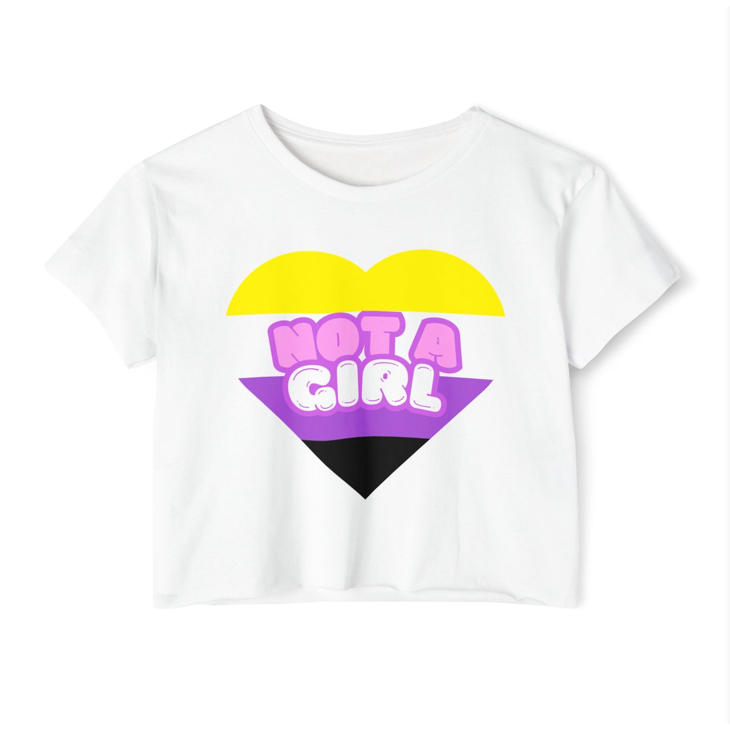 Crop Top Non Binary Flag 'Not a Girl' Festival Wear
